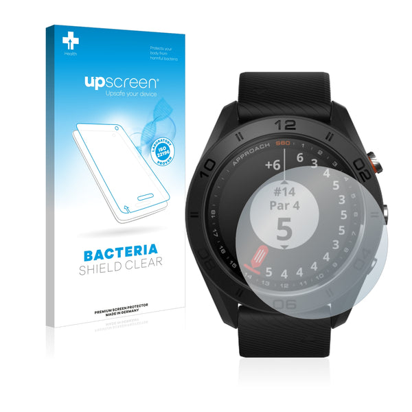 upscreen Bacteria Shield Clear Premium Antibacterial Screen Protector for Garmin Approach S60