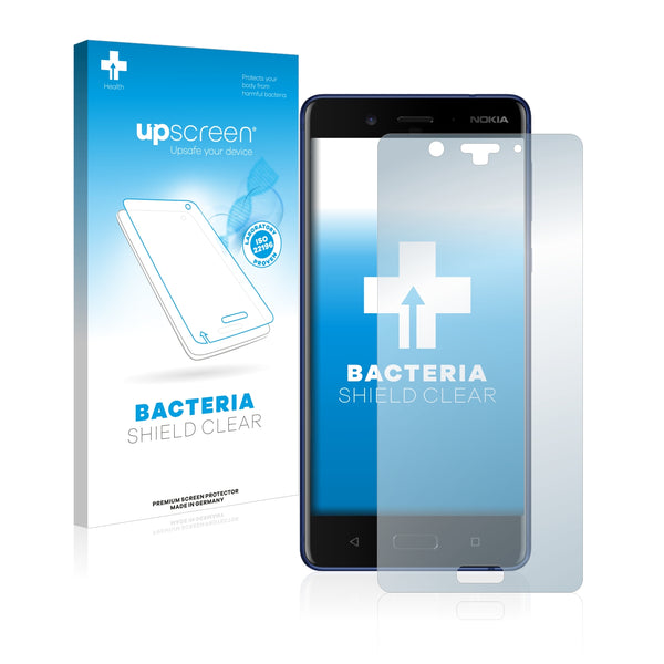 upscreen Bacteria Shield Clear Premium Antibacterial Screen Protector for Nokia 8