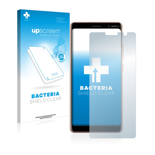 upscreen Bacteria Shield Clear Premium Antibacterial Screen Protector for Nokia 7 Plus