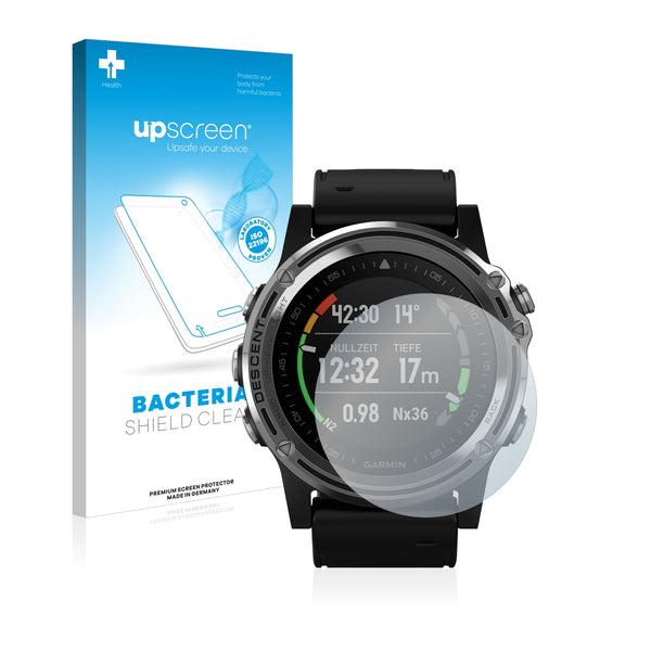 upscreen Bacteria Shield Clear Premium Antibacterial Screen Protector for Garmin Descent Mk1