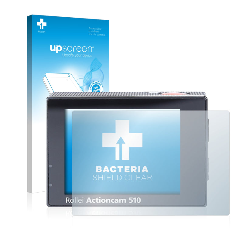upscreen Bacteria Shield Clear Premium Antibacterial Screen Protector for Rollei Actioncam 510