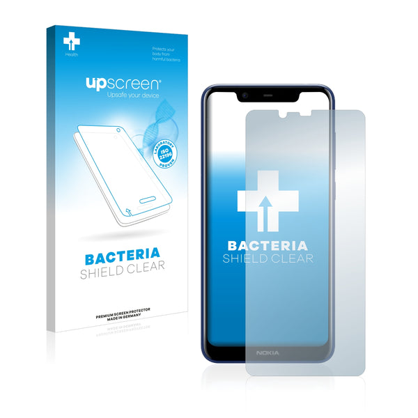 upscreen Bacteria Shield Clear Premium Antibacterial Screen Protector for Nokia 5.1 Plus 2018