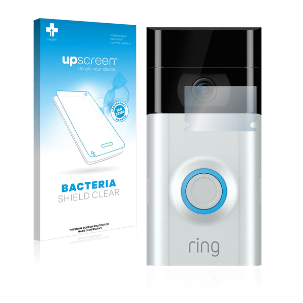 upscreen Bacteria Shield Clear Premium Antibacterial Screen Protector for Ring Doorbell 2 (Lens)