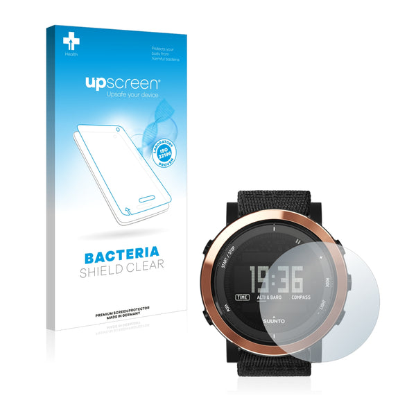 upscreen Bacteria Shield Clear Premium Antibacterial Screen Protector for Suunto Essential Ceramic Copper Black