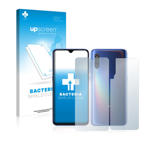upscreen Bacteria Shield Clear Premium Antibacterial Screen Protector for Xiaomi Mi 9 (Front + Back)