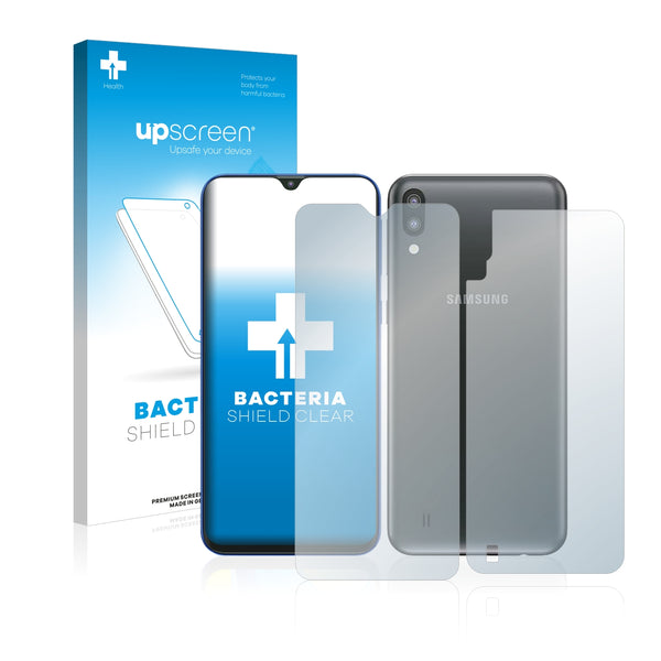 upscreen Bacteria Shield Clear Premium Antibacterial Screen Protector for Samsung Galaxy A10 (Front + Back)