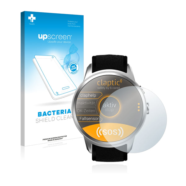 upscreen Bacteria Shield Clear Premium Antibacterial Screen Protector for Claptic Smartwatch