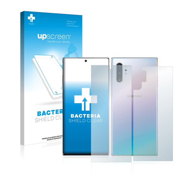 upscreen Bacteria Shield Clear Premium Antibacterial Screen Protector for Samsung Galaxy Note 10 Plus (Front + Back)