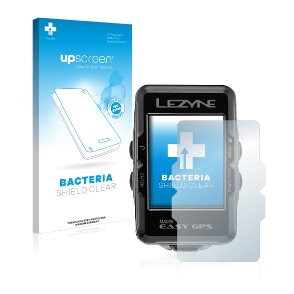 upscreen Bacteria Shield Clear Premium Antibacterial Screen Protector for Lezyne Macro Easy GPS