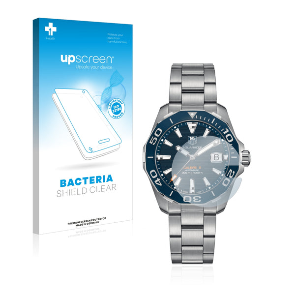 upscreen Bacteria Shield Clear Premium Antibacterial Screen Protector for TAG Heuer Aquaracer (43 mm) (circular cutout)