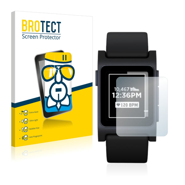 BROTECT AirGlass Glass Screen Protector for Pebble 2 Black