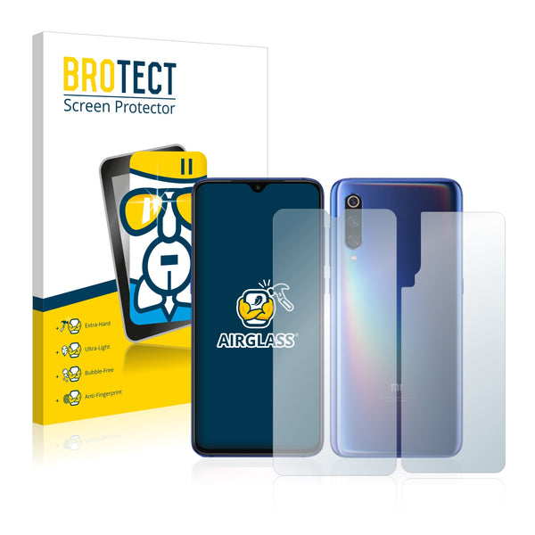 BROTECT AirGlass Glass Screen Protector for Xiaomi Mi 9 (Front + Back)