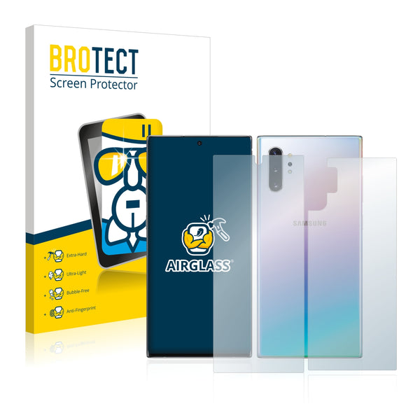 BROTECT AirGlass Glass Screen Protector for Samsung Galaxy Note 10 Plus 5G (Front + Back)