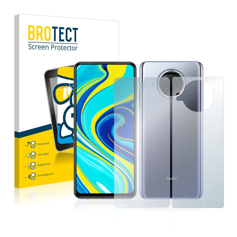 BROTECT AirGlass Glass Screen Protector for Xiaomi Redmi Note 9 Pro 5G (Front + Back)