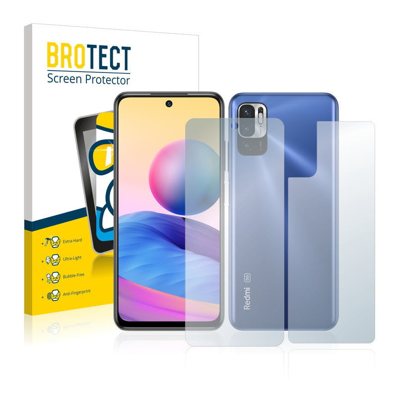 BROTECT AirGlass Glass Screen Protector for Xiaomi Redmi Note 10 5G (Front + Back)