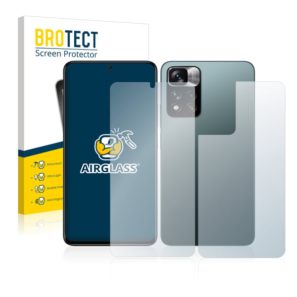 BROTECT AirGlass Glass Screen Protector for Xiaomi Redmi Note 11 Pro+ 5G (Front + Back)