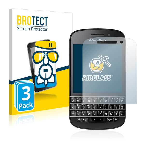 3x BROTECT AirGlass Glass Screen Protector for BlackBerry Q10
