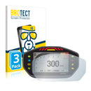 3x BROTECT AirGlass Glass Screen Protector for Ducati Monster 1200 (Colour-TFT-Display)
