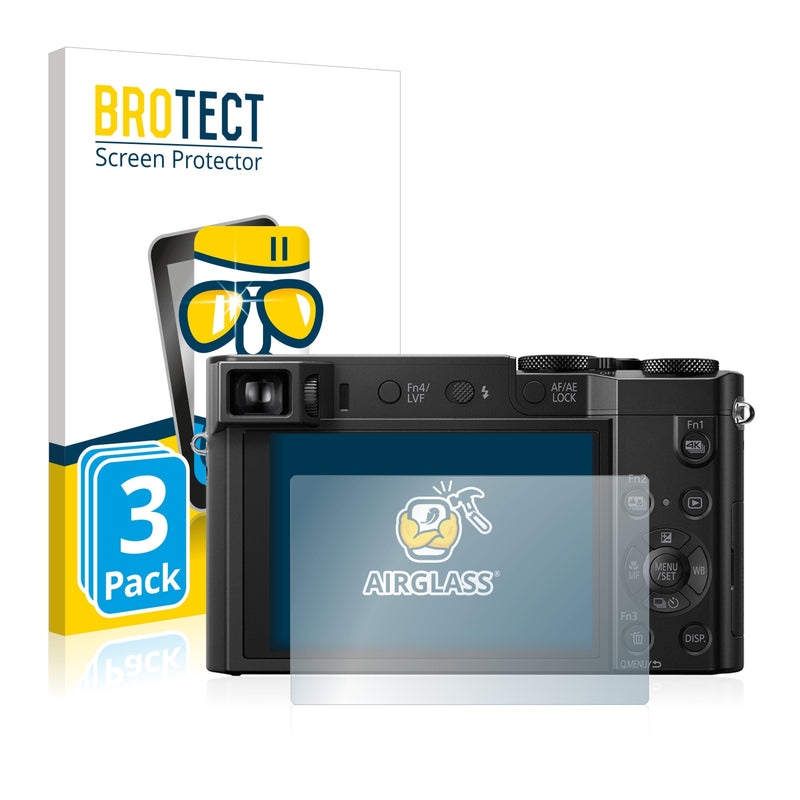 3x BROTECT AirGlass Glass Screen Protector for Panasonic Lumix DMC-TZ101