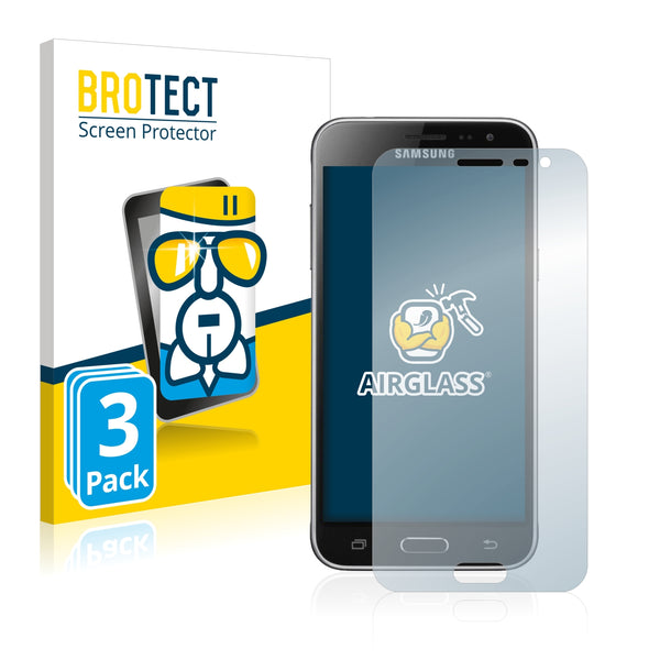 3x BROTECT AirGlass Glass Screen Protector for Samsung Galaxy J3 Duos 2016