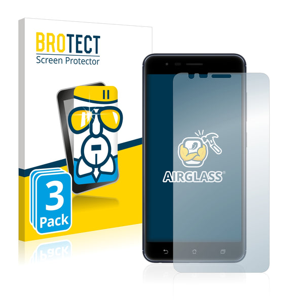 3x BROTECT AirGlass Glass Screen Protector for Asus ZenFone 3 Zoom ZE553KL