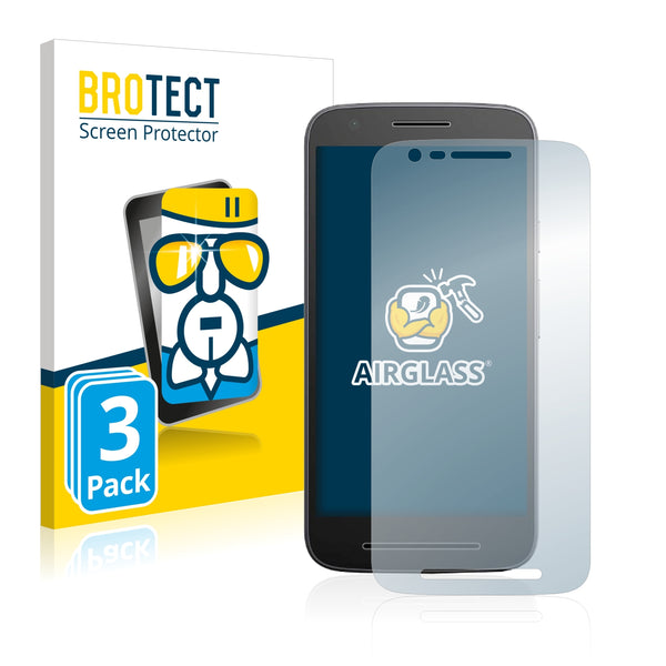 3x BROTECT AirGlass Glass Screen Protector for Motorola Moto E3 XT1700