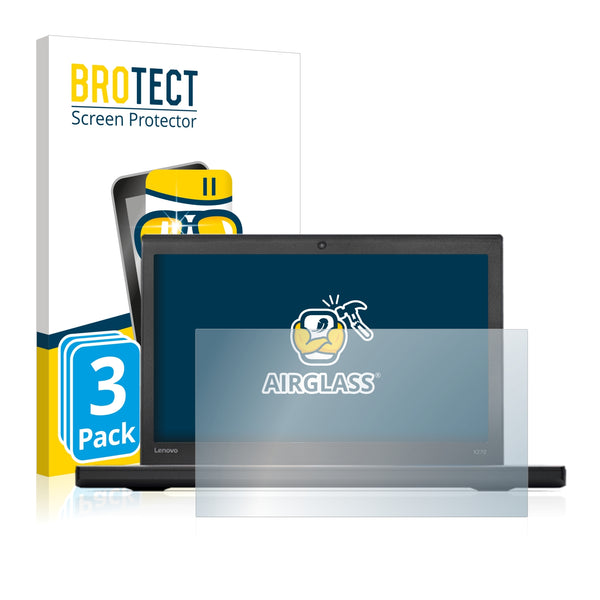 3x BROTECT AirGlass Glass Screen Protector for Lenovo ThinkPad X270