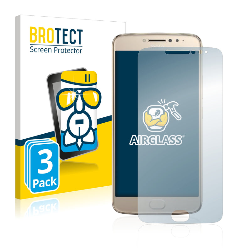 3x BROTECT AirGlass Glass Screen Protector for Lenovo Moto E4 Plus