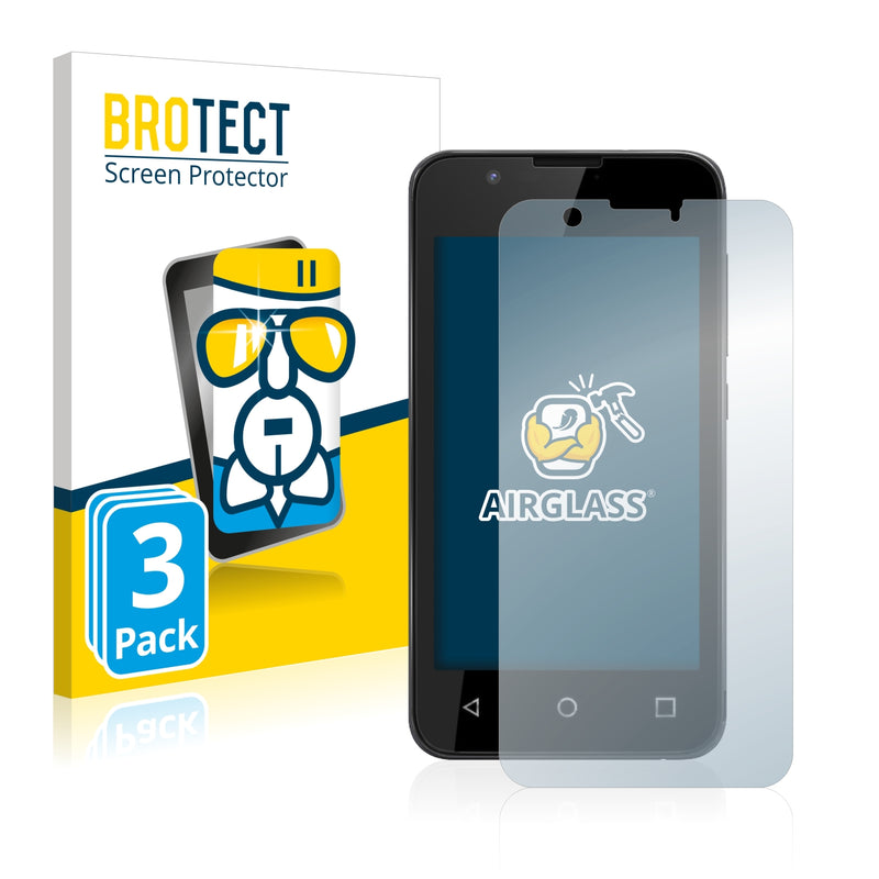 3x BROTECT AirGlass Glass Screen Protector for Wiko Sunny 2