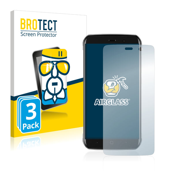 3x BROTECT AirGlass Glass Screen Protector for Vernee Active
