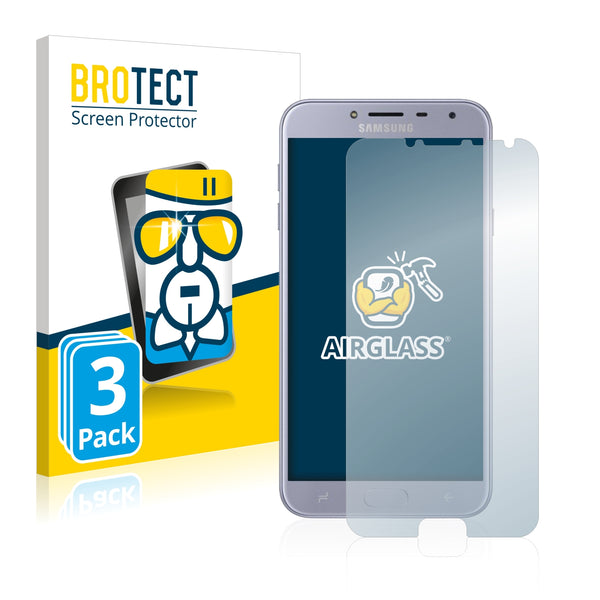 3x BROTECT AirGlass Glass Screen Protector for Samsung Galaxy J4 2018