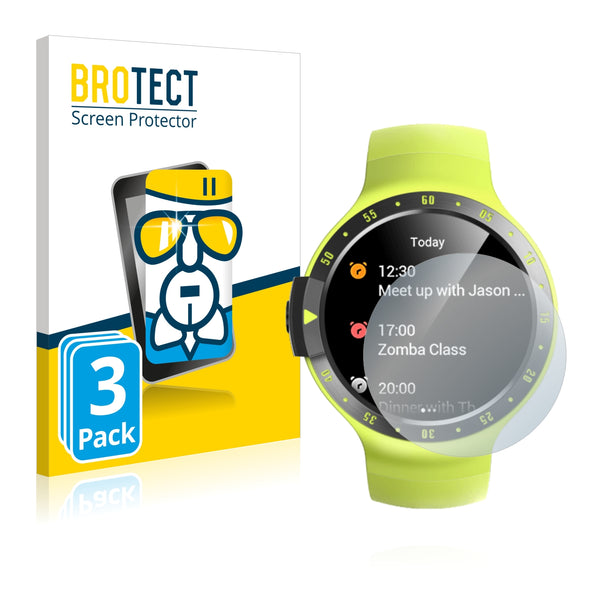 3x BROTECT AirGlass Glass Screen Protector for Mobvoi Ticwatch S Aurora