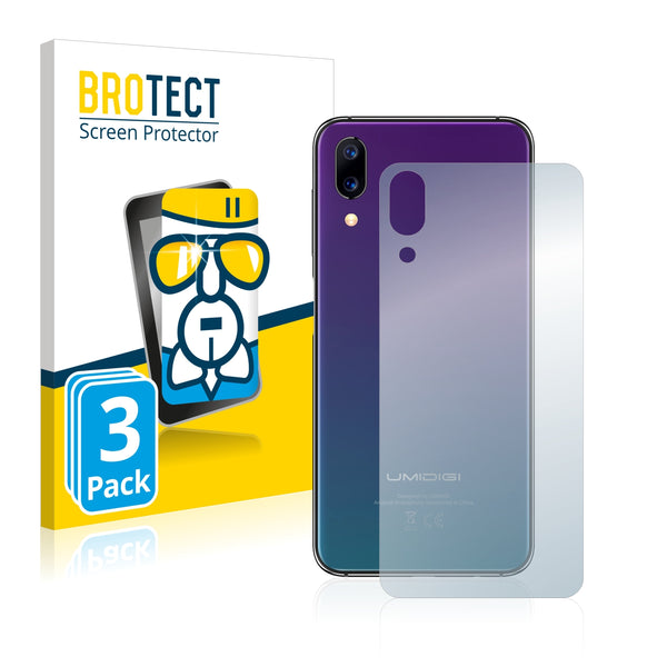 3x BROTECT AirGlass Glass Screen Protector for Umidigi One Max (Back)