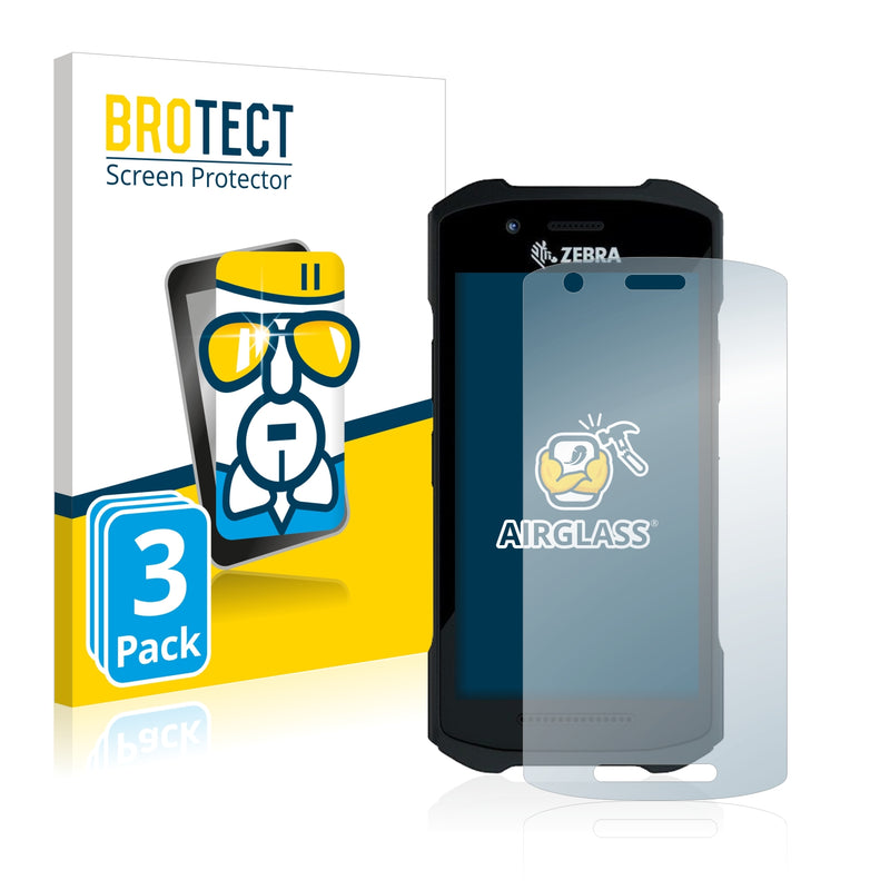 3x BROTECT AirGlass Glass Screen Protector for Zebra TC26