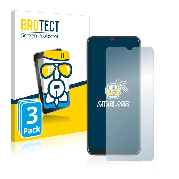 3x BROTECT AirGlass Glass Screen Protector for Tecno Pouvoir 4