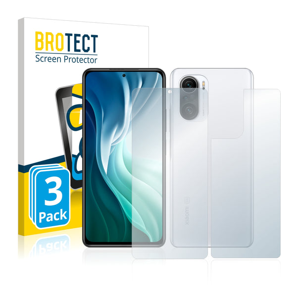 3x BROTECT AirGlass Glass Screen Protector for Xiaomi Redmi K40 Pro Plus (Front + Back)