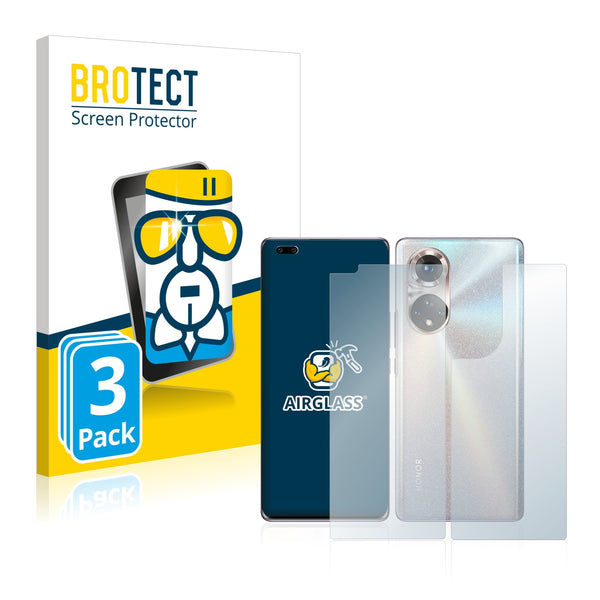 3x BROTECT AirGlass Glass Screen Protector for Honor 50 Pro (Front + Back)