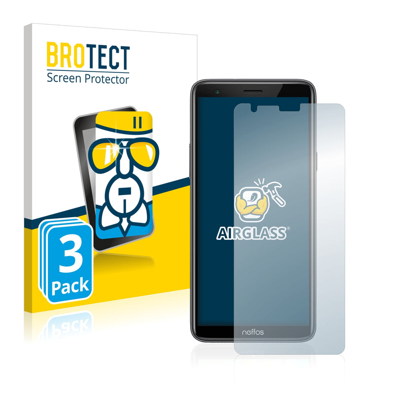 3x BROTECT AirGlass Glass Screen Protector for TP-Link Neffos A5