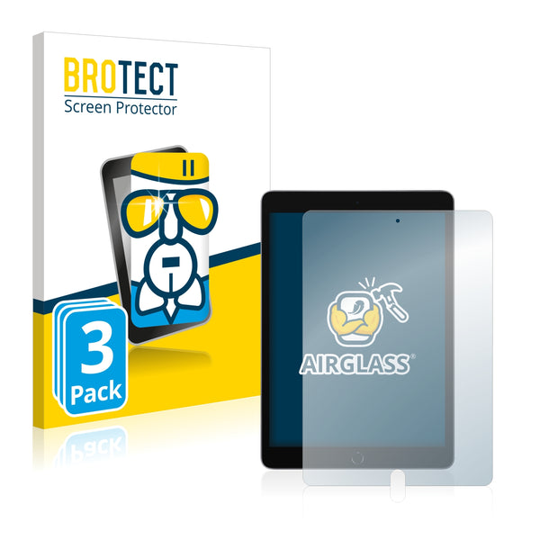 3x BROTECT AirGlass Glass Screen Protector for Apple iPad 10.2 WiFi Cellular 2021 (9th generation)