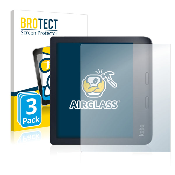 3x BROTECT AirGlass Glass Screen Protector for Kobo Libra 2