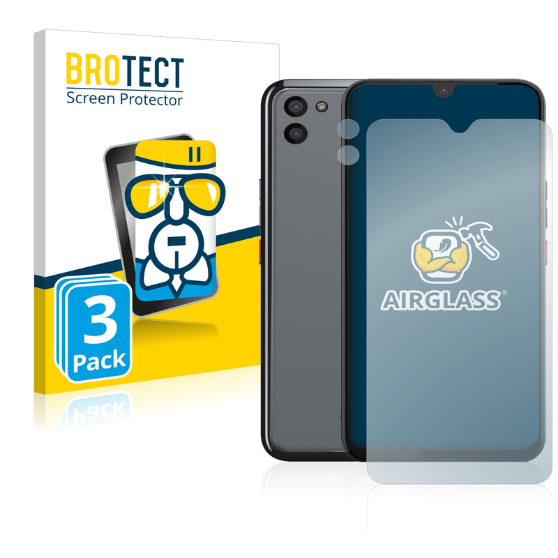 3x BROTECT AirGlass Glass Screen Protector for Gigaset GS5 (Front + cam)