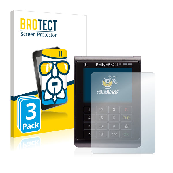 3x BROTECT AirGlass Glass Screen Protector for ReinerSCT cyberJack