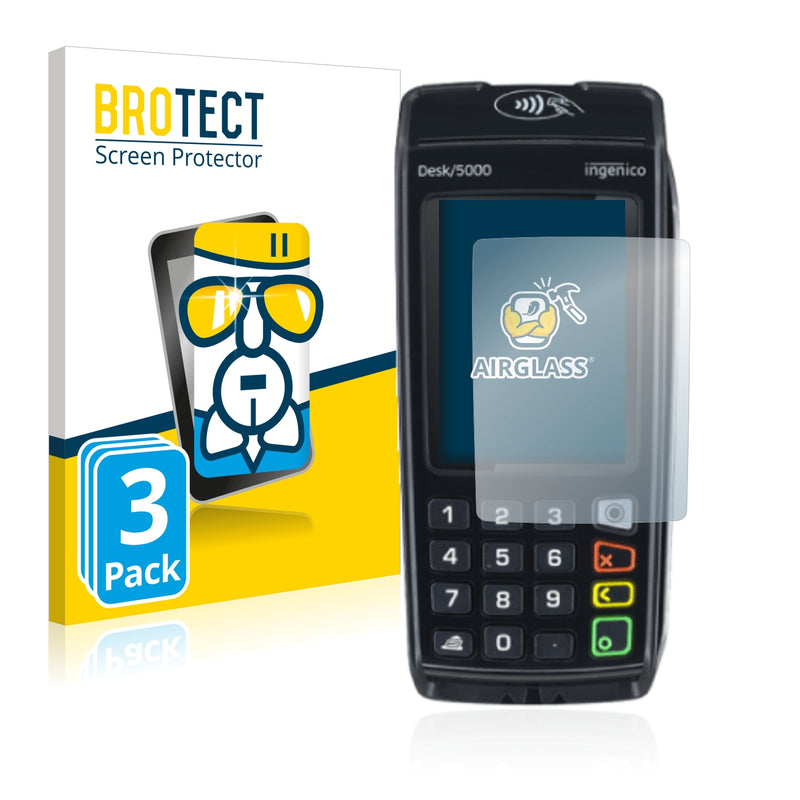 3x BROTECT AirGlass Glass Screen Protector for Concardis Desk 5000