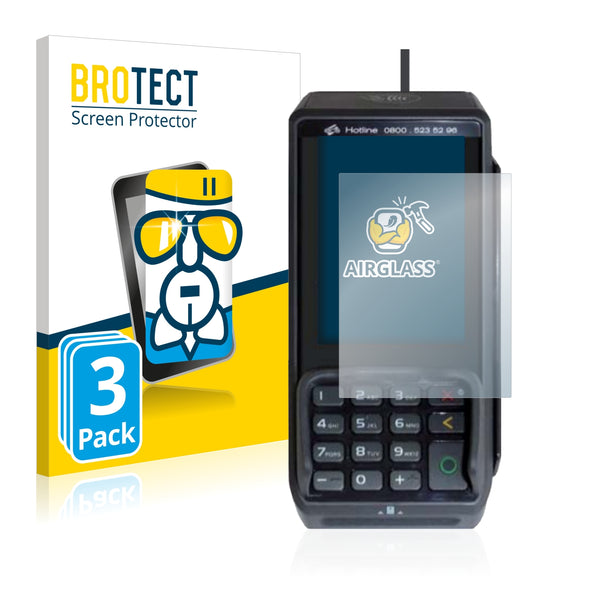 3x BROTECT AirGlass Glass Screen Protector for Concardis Base Next