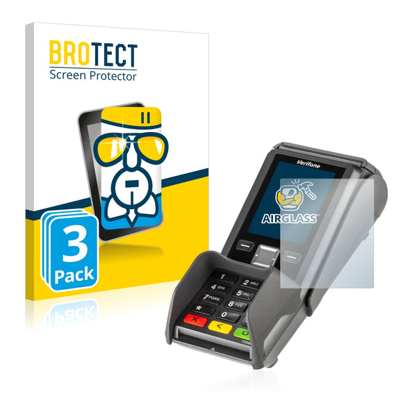 3x BROTECT AirGlass Glass Screen Protector for Concardis V200c