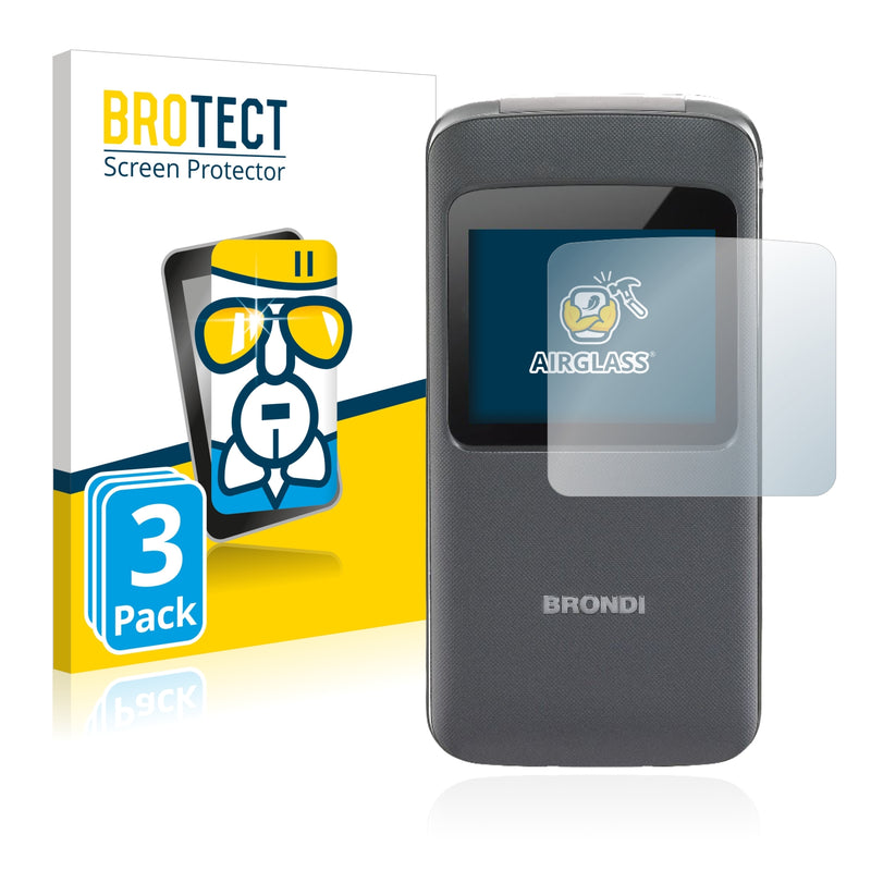 3x BROTECT AirGlass Glass Screen Protector for Brondi Window (Outer display)