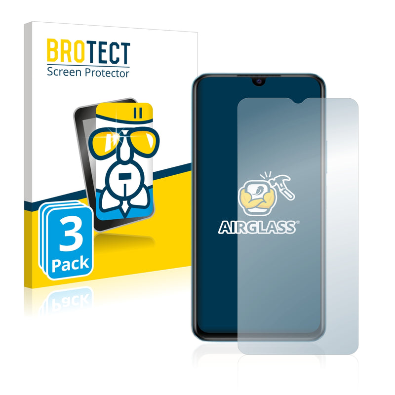 3x BROTECT AirGlass Glass Screen Protector for Vivo T1 5G