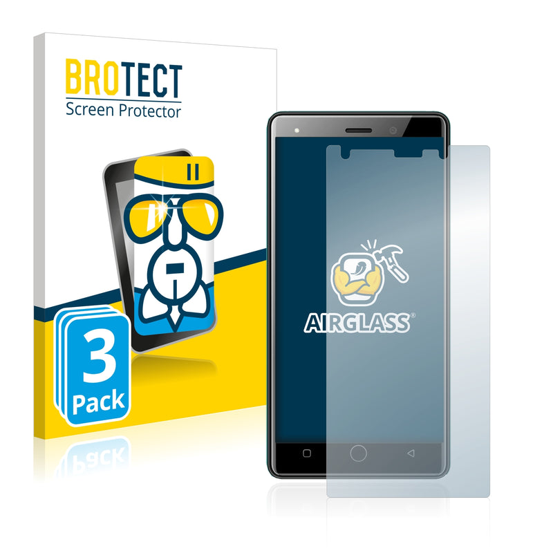 3x BROTECT AirGlass Glass Screen Protector for Aoyodkg A10 Plus