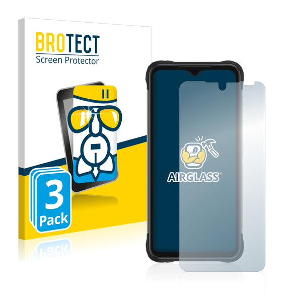 3x BROTECT AirGlass Glass Screen Protector for Umidigi Bison X10G