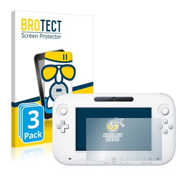 3x BROTECT AirGlass Matte Glass Screen Protector for Nintendo Wii U GamePad (Controller)